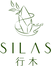 Logo with green text and abstract design on a white background